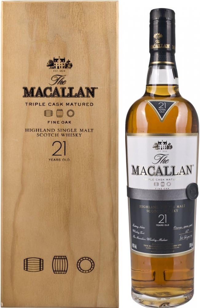 The Macallan Fine Oak 21 Years Aged Highland Single Malt Scotch Whisky 70 Cl Amazon Es Alimentacion Y Bebidas
