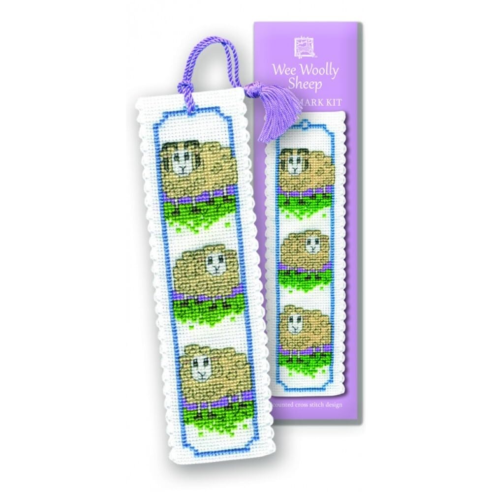 Textile Heritage Collection Cross Stitch Bookmark Kit - Wee Woolly Sheep