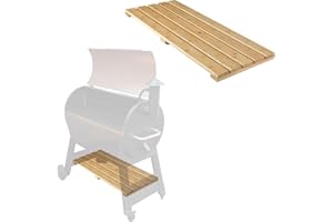 Iron Forge Tools Pellet Grill Storage Shelf - Compatible with Traeger Pro 34 - Real Wood Bamboo Slat Shelf for Smoker Pellet Storage Grill Bin Accessories