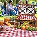 Nature Gear Upgraded 4 Person XL Picnic Basket (XL 4 Person, Red & White)