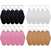 JXQGQ 20 PCS Motel Keychain Blank Hotel Keychains DIY Vintage Keychains Blanks for Vinyl Plastic Heat Transfer Keychain
