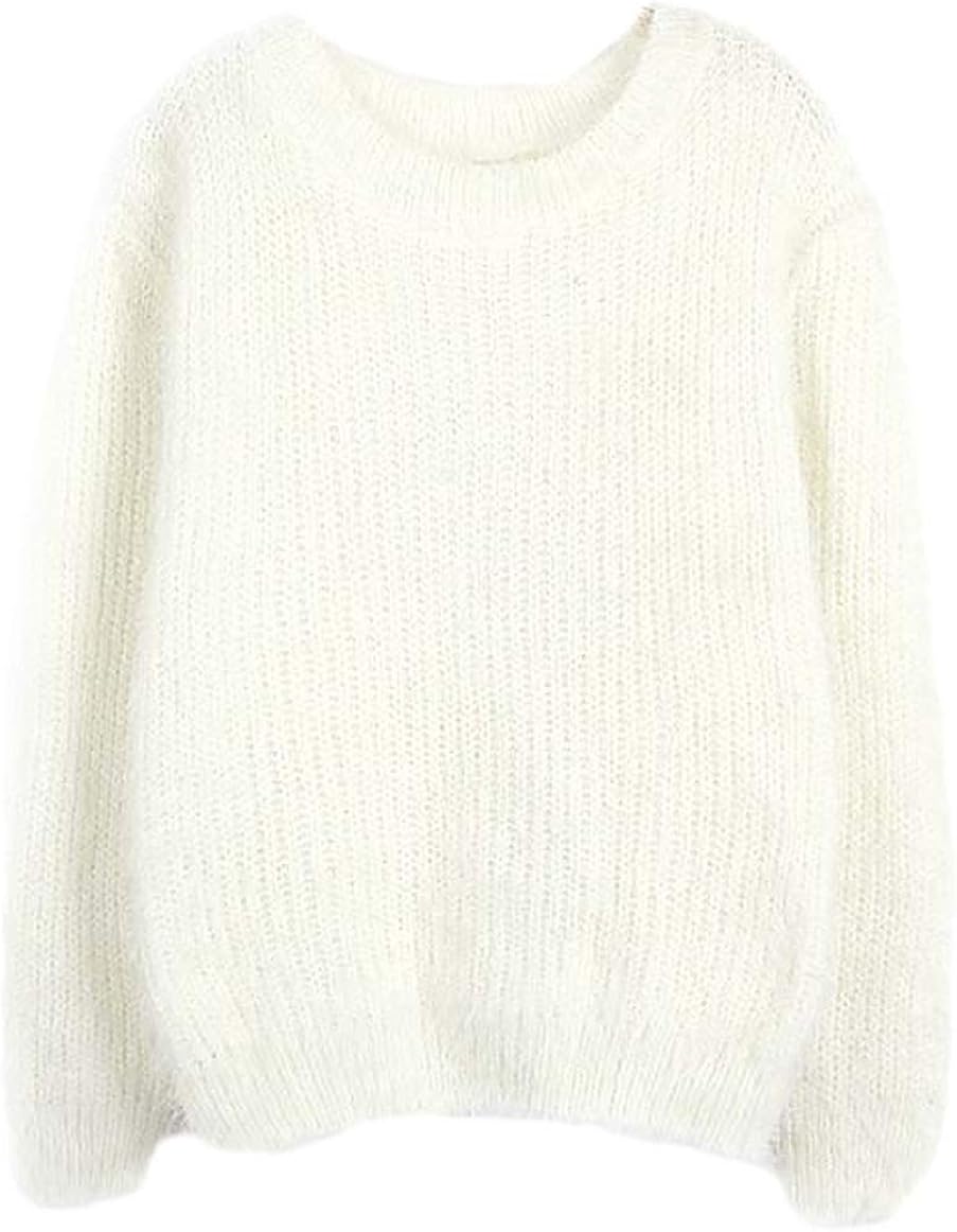 Tricot Pull Femme Style Sweater Elégante Mohair Simple Mode Automne