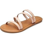 Trary rary Women's Flat Sandals,Strappy Flip Flops Dressy,Comfortable Slide for Girls' Summer