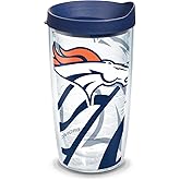 Tervis NFL Denver Broncos Genuine Tumbler With Lid, 16 oz, Clear