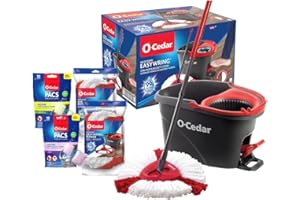 O-Cedar EasyWring Spin Mop & Bucket System +2 Power Refills with Citrus & Lavender Cleaning PACS (Variety Pack)
