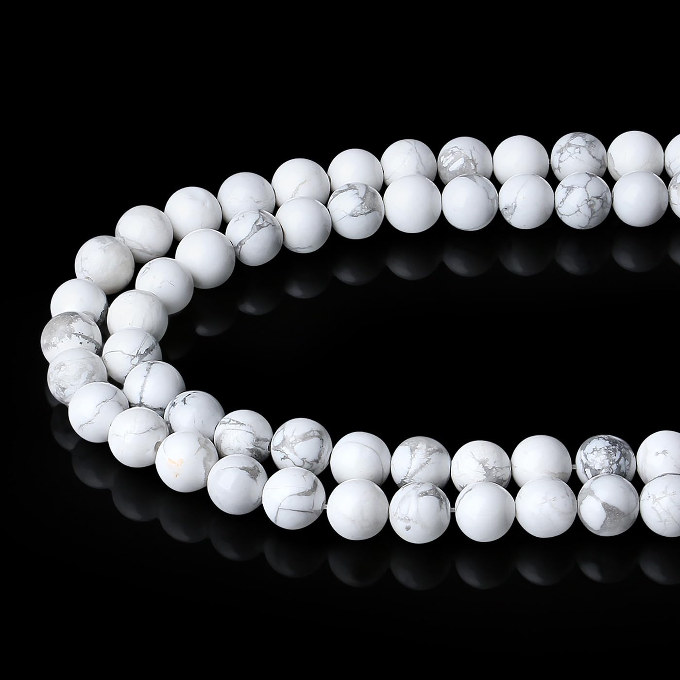 XIANNVXI 8mm Round Loose White Beads for Crafting Turquoise Crystal Beads for Jewelry Making for Bracelet Making 47Pcs