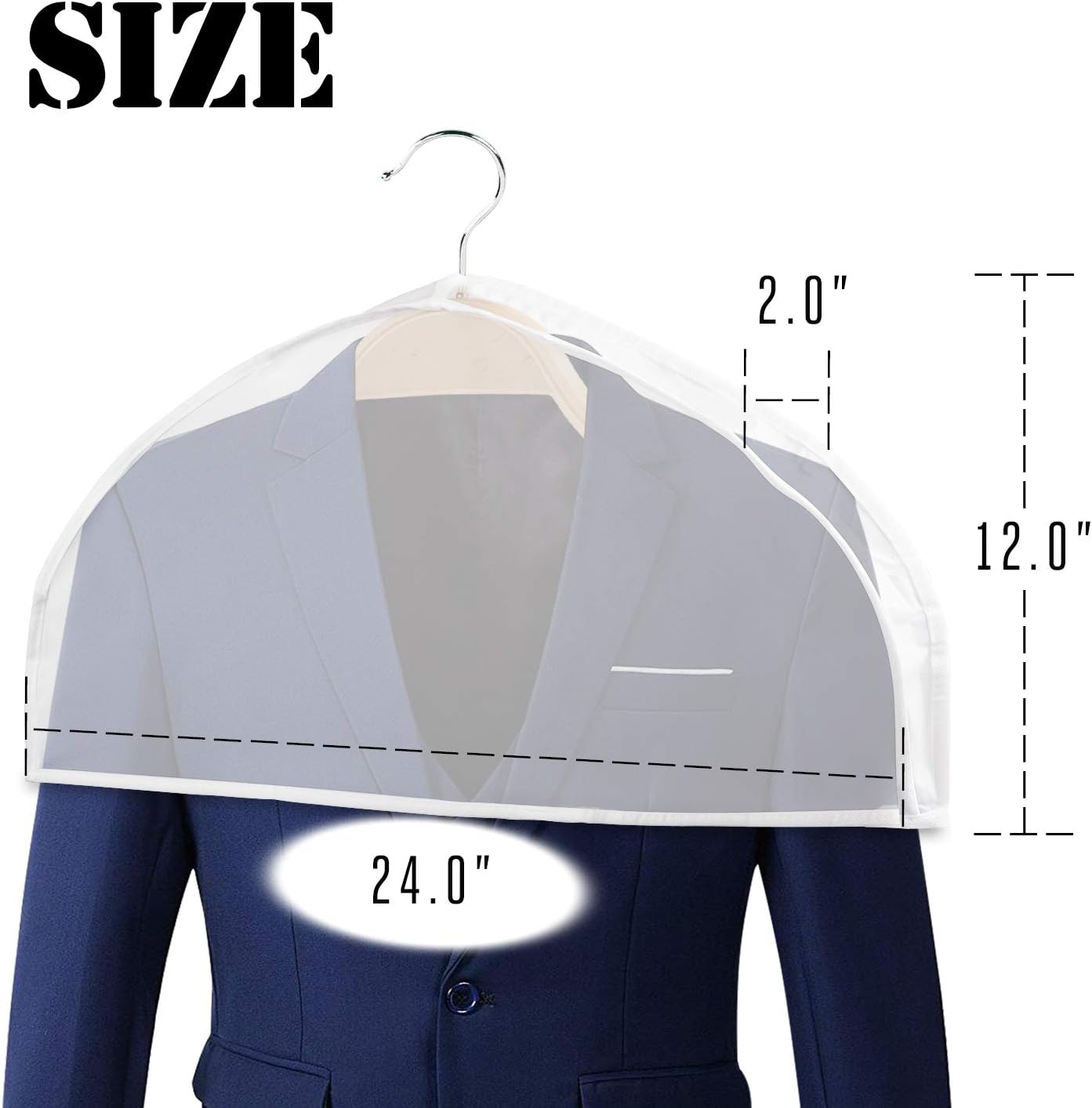 ZILINK Shoulder Covers for Clothes (Set of 15) Breathable Garment Dust Covers Protectors with 2" Gusset for Suit, Coats, Jackets, Dress Closet Storage: Home & Kitchen