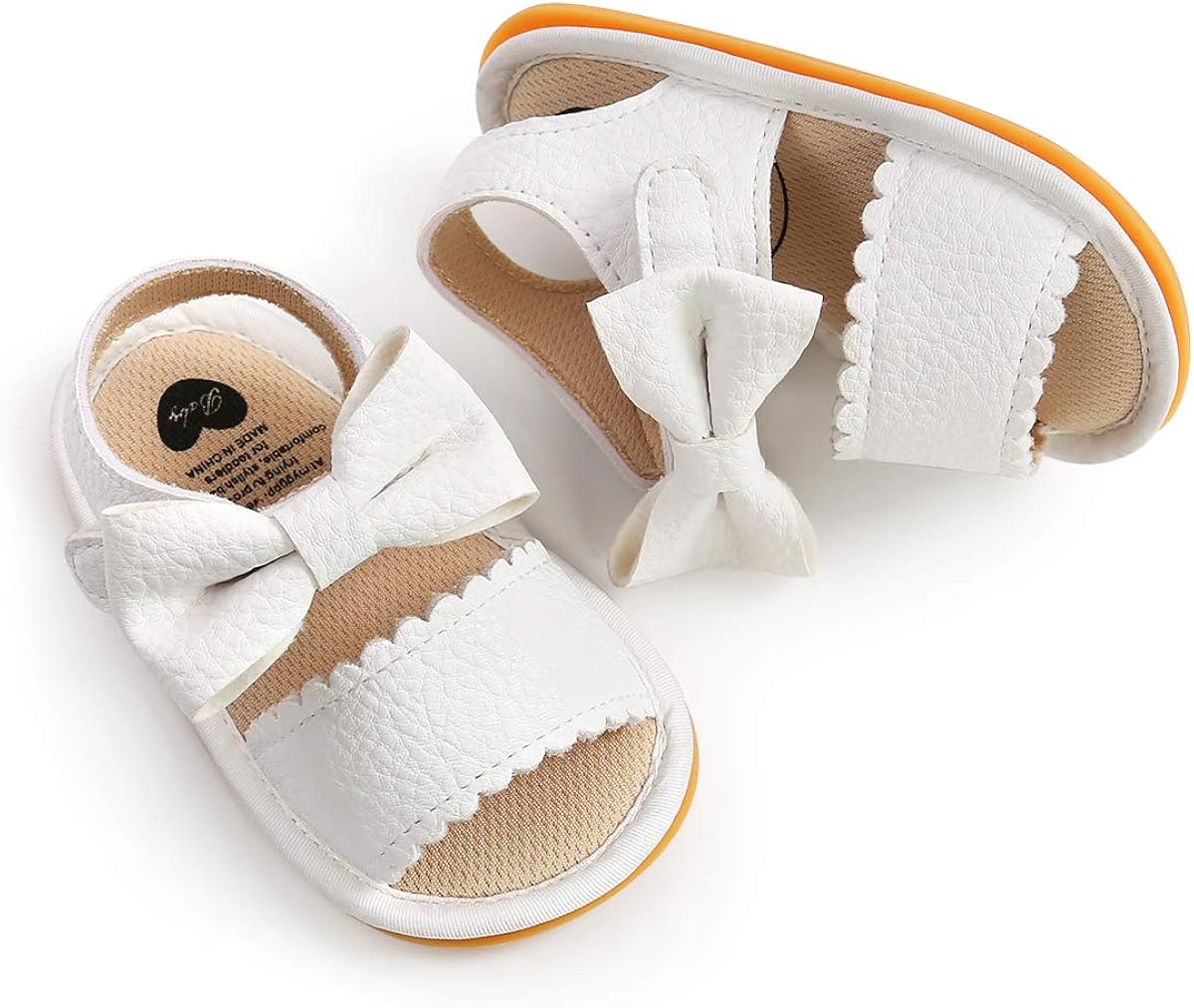  | Sawimlgy Infant Baby Girl Boy Casual Sandals Premium Princess Flats Summer Outdoor Beach Athletic Shoes Breathable Soft Anti Slip Rubber Sole Newborn Toddler Prewalker First Walking Shoes | Sandals