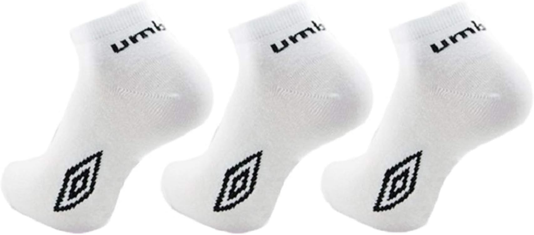 12 Pairs Official Men's Umbro Cotton Rich Sports Trainer Liner Socks (Uk 6-11, White)