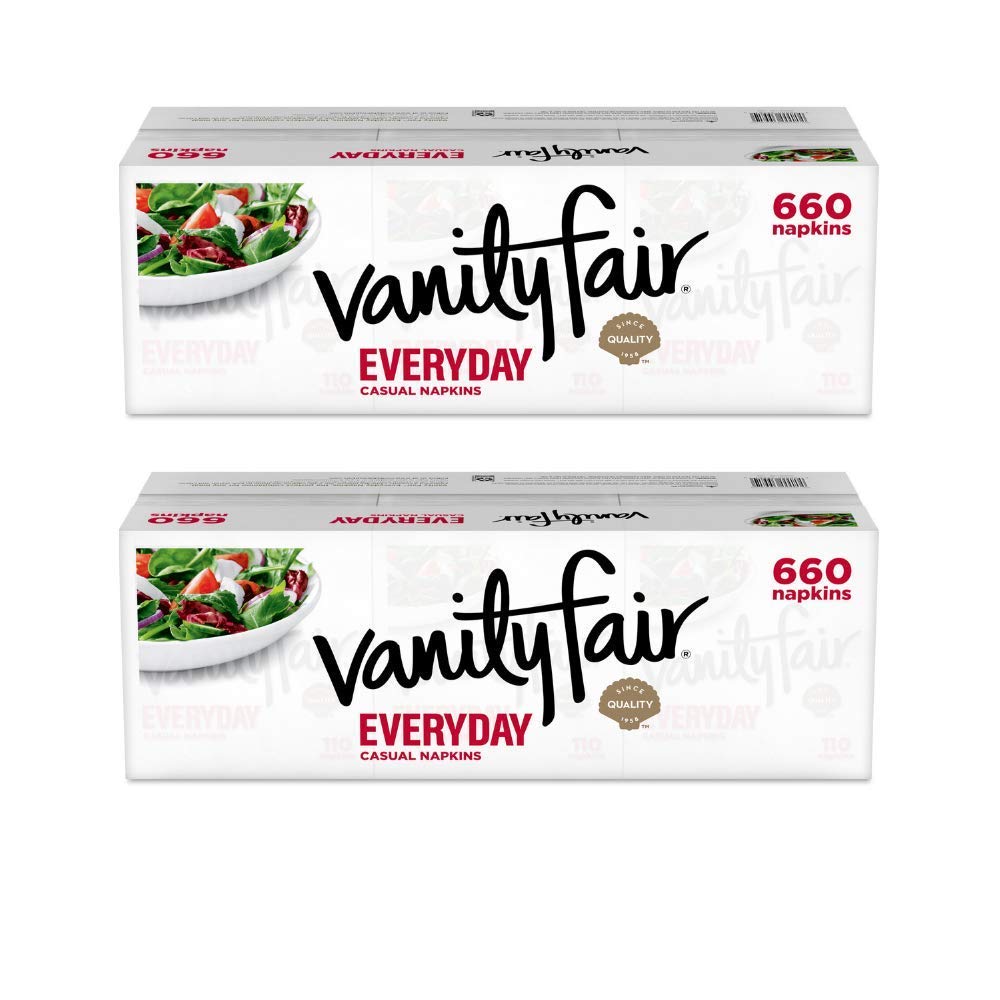 Vanity Fair Everyday Napkins, 660 ct, White Paper Napkins - 2 pack