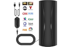 LALEI 2024 Strongest TV Antenna Indoor, 1000+ Miles Range Digital Antenna for Smart TV Indoor with High Gain Amplifier, 360° Reception HD Antenna for Outdoor All TVs -36ft Coax Cable-Support 8K 4K 1080P