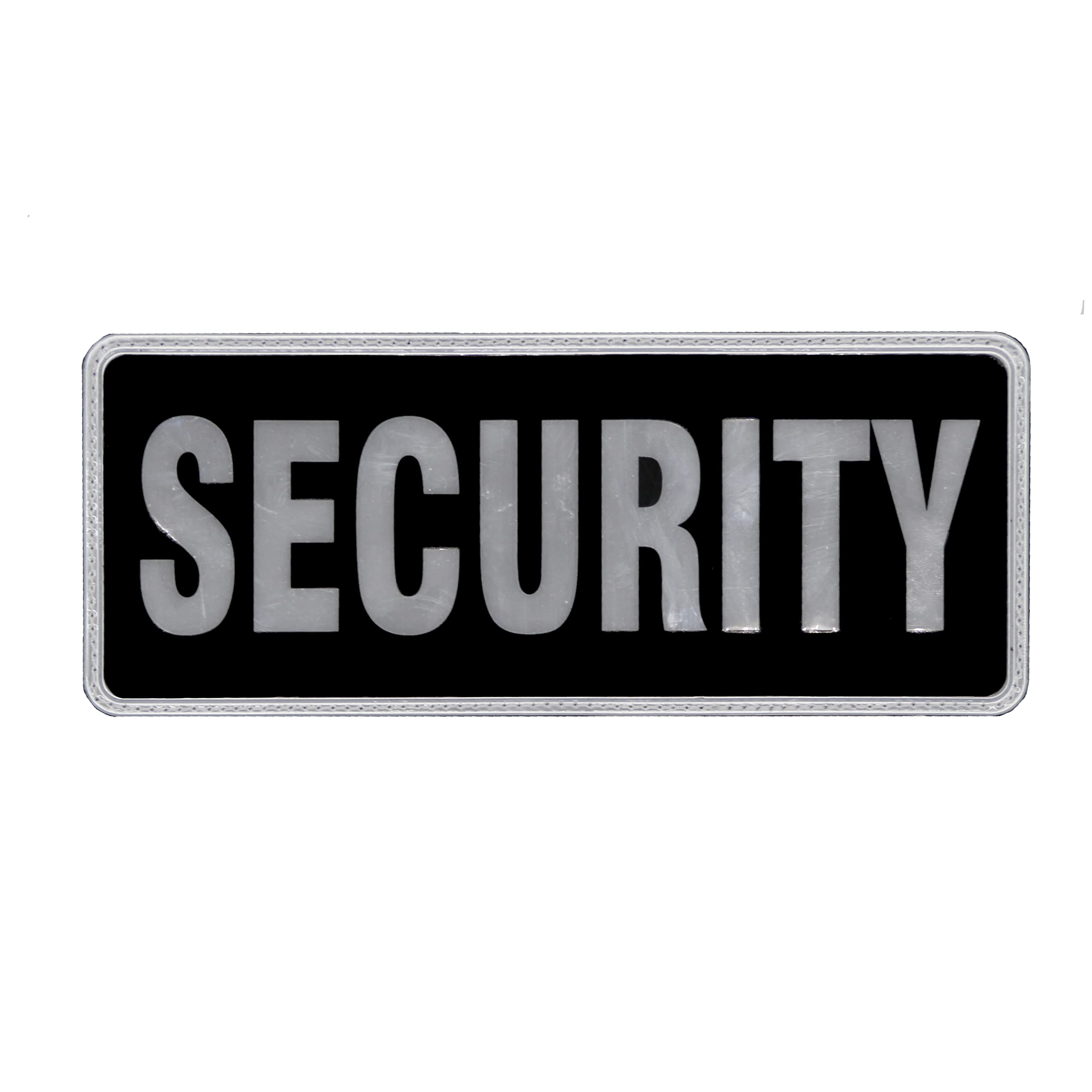 Large Black Reflective Security Badge with Velcro | Hook and Loop Security Back Patch | Encapsulated |