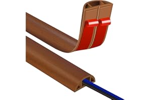 JAHOMFAI Floor Cord Covers for Wires 12FT Cable Hider Wire Cover Self Adhesive Cord Hider Floor for Offices, Homes, Workshops, Warehouses Cable Cavity 0.39" W x 0.27" H