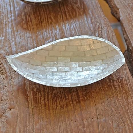 Amazon Manja Oth 0115 シェルトレイ アジアン雑貨 リゾート 装飾 整理 小物 オブジェ お花 お洒落 リビング エコ インテリア リーフ 置物 オブジェ オンライン通販