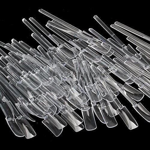 Smile Nail Art Tips Nails Practice Training Tool Clear 64 Stick Display Stand Rack