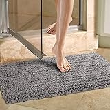 Norcho 20 inch by 31 inch Non-slip Absorbent Microfiber Bathroom Soft Bath Mat Grey