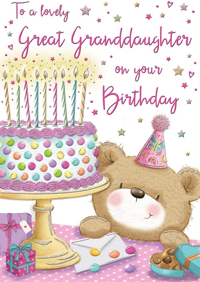 Regal Publishing C80055 Birthday Card Great Granddaughter - 9 x 6 inches, Beige