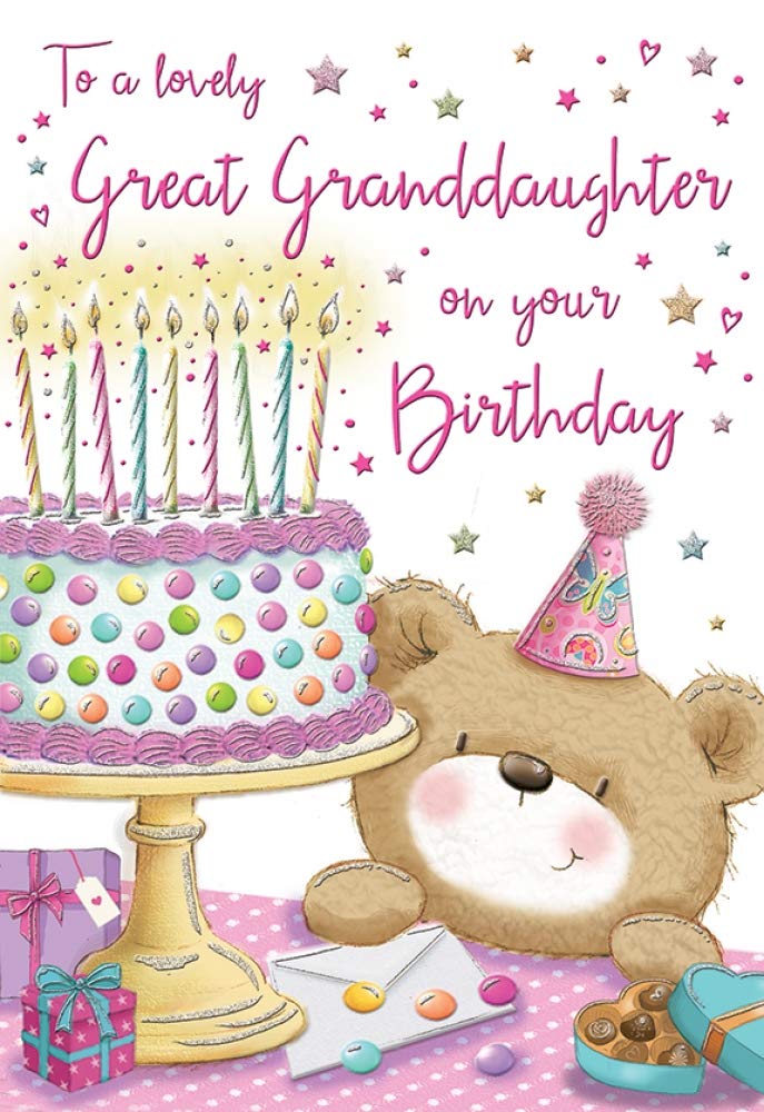 Regal Publishing C80055 Birthday Card Great Granddaughter - 9 x 6 inches, Beige