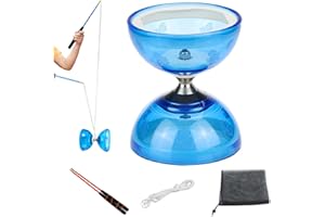 Chinese Yoyo 5 Bearings Diabolo with Sticks & String & Guide Book & Net Bag Yo Yo for Kids Adults Fitness Tricks, Diablo Yoyo