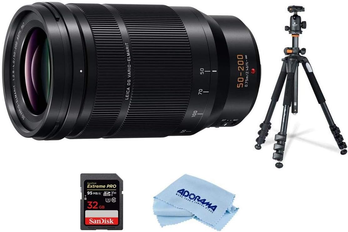 Amazon Com Panasonic Lumix G Leica Dg Vario Elmarit 50 0mm F 2 8 4 Asph Power Ois Lens For Micro 4 3rd Bundle With Vanguard 264ab 100 4 Section Aluminum Tripod With Sbh 100 Qr Balhead Black 16gb Sdhc Card