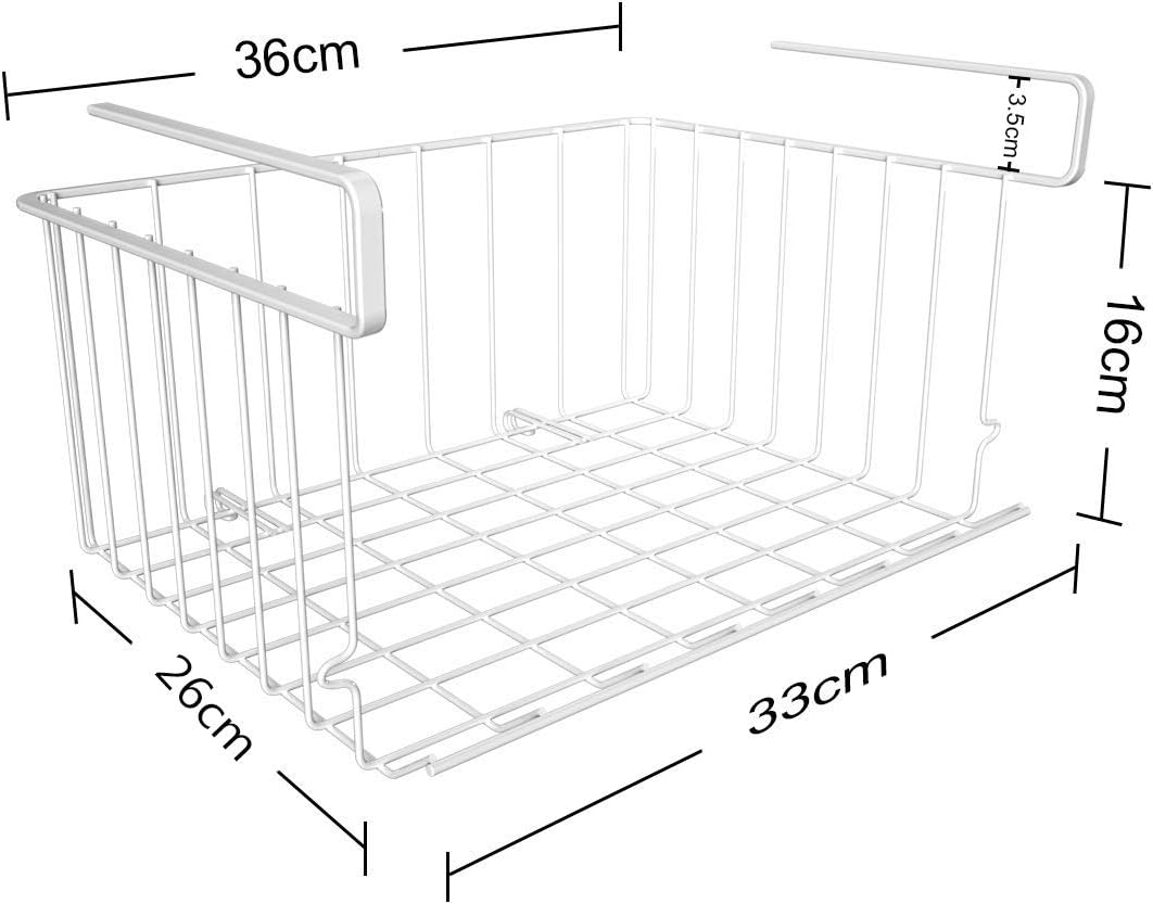 Magicfun Under Shelf Storage Basket, 2 PCS Under Shelf Wire Metal