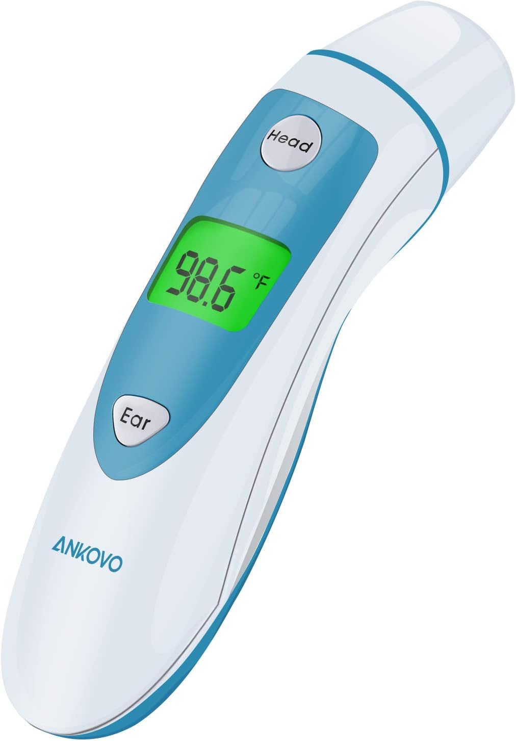 ANKOVO Thermometer for Fever Digital Medical Infrared Forehead and Ear Thermometer for Baby, Kids and Adults with Fever Indicator