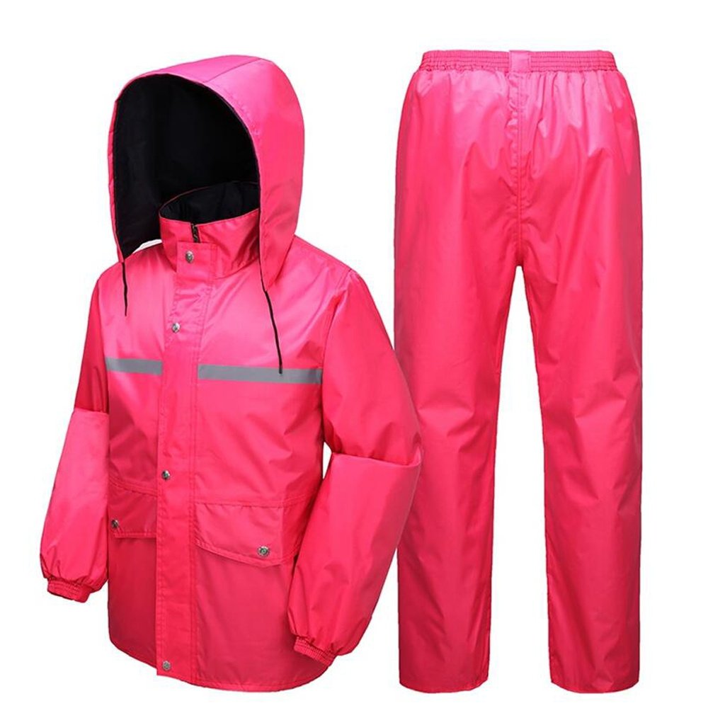 Xxxxl B07phk74sh 再利用可能 2階建てレインスーツ フード付き 男女兼用 オートバイ 大人用 レインウェア Qdy 9010 釣り アウトドア 防雨 Xxxxl 仕事 防水 レインジャケットとレインパンツセット ハイキング 防水スポーツウェア ゴルフ レインウェア 1年保証