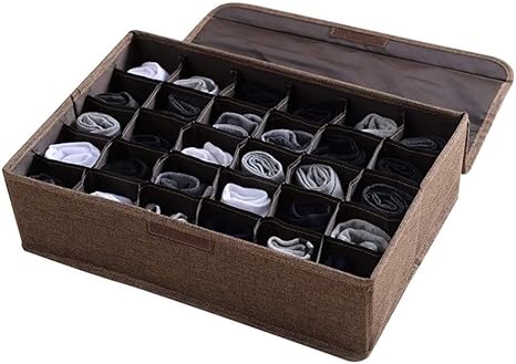 Caja De Almacenamiento con 30 Compartimentos para Corbatas, Calcetines