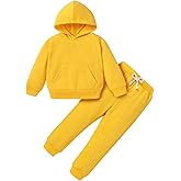 YOUNGER TREE Baby Clothes for Girls Boy Solid Color Hoodie and Sweatpants Outfit Toddler Sweatsuit