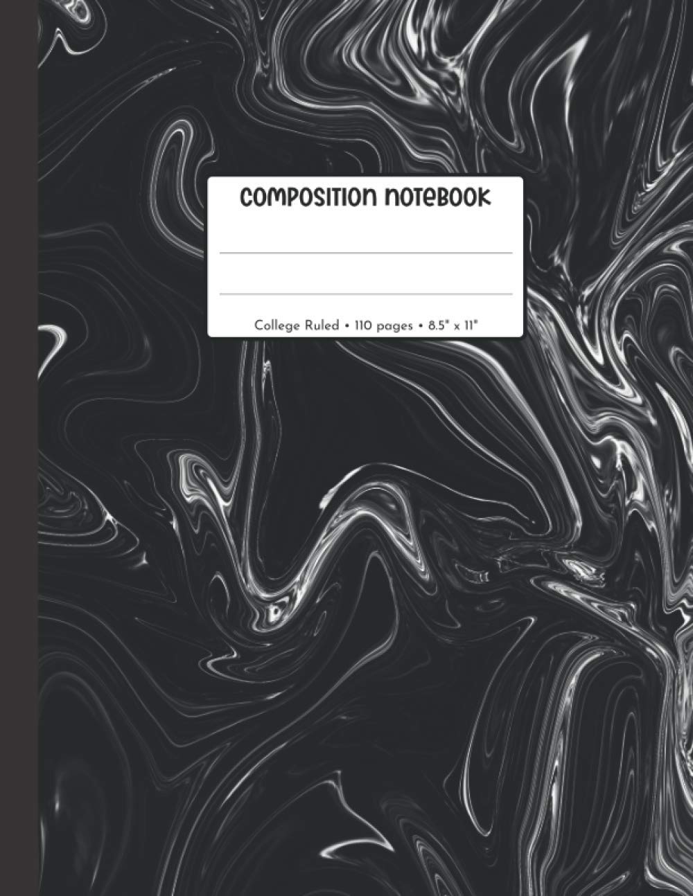 College Ruled Composition Notebook: School Black and White Marble Gift Notebook #5, 1 Subject Notebook College Ruled Lined Paper, 8.5 x 11, 110 Pages (Black Marble Composition Notebooks College Ruled)