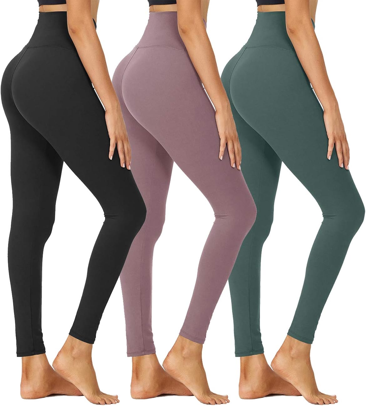 HIGHDAYS High Waisted Leggings for Women - Tummy Control 4 Way Stretch Pants for Athletic Workout Yoga: Clothing