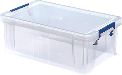 BANKERS BOX ProStore 10L Plastic Storage Boxes with Lids UK Made Clear
