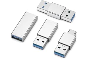 FIDIOTO 4kinds of USB 3.0 apters kit, USB 3.0 Male to Male and Female to Male and Female to Female, high Speed Convert Extension Coupler Connector converte,Sliver