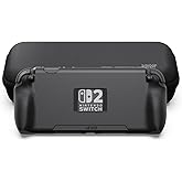 Savage Raven by Skull & Co. StandGrip Bundle for Nintendo Switch 2: Protective Case with Textured Grips Full Protection, Shock-Absorption Non-Slip and Anti-Scratch Cover (with Carrying Case)- Black