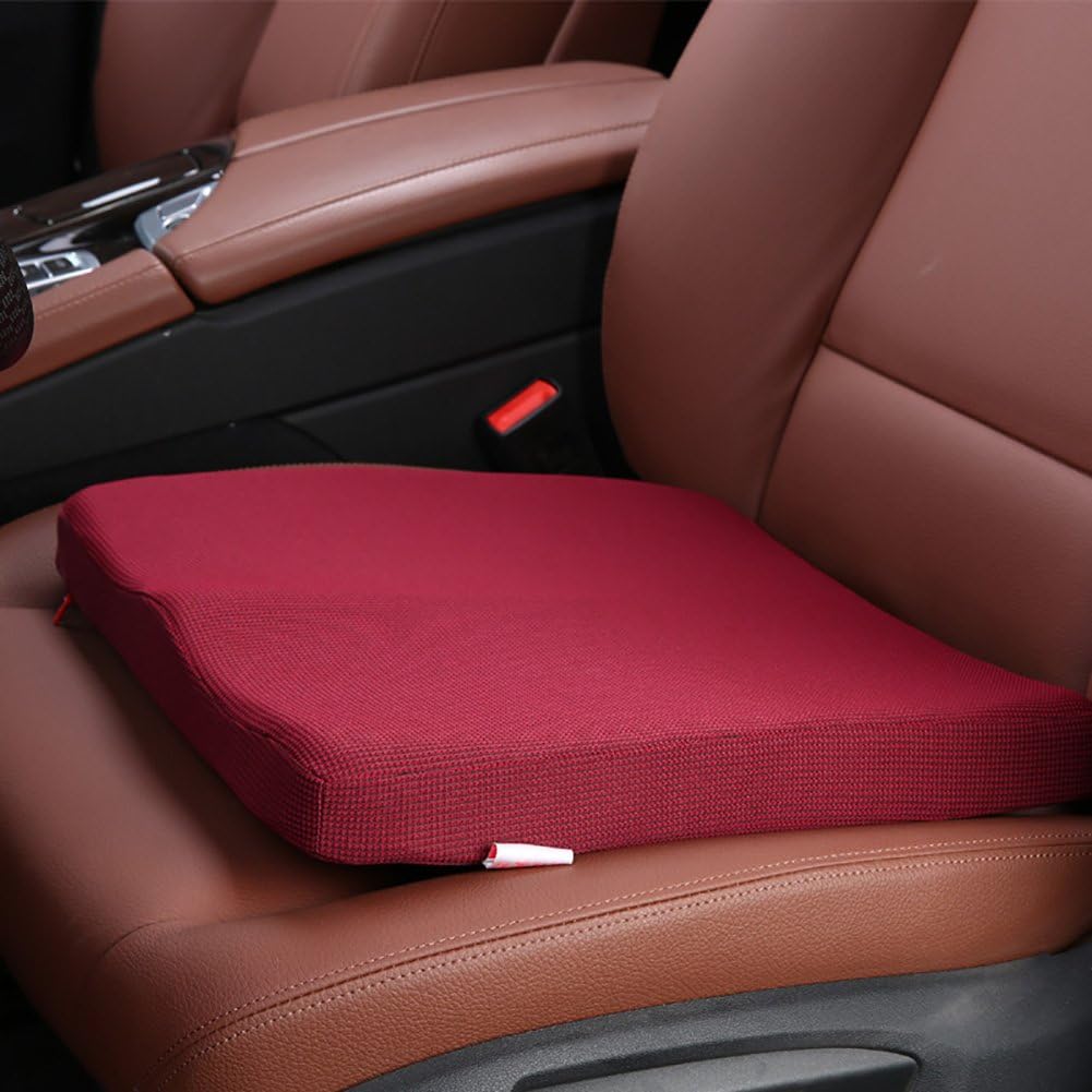 TooCust Memory Foam Seat Cushion for Car Luxury Seat Cushion with Breathable Washable Cover for Coccyx Back Hip & Leg Pain for Drivers Office Chairs Wheelchairs,Red