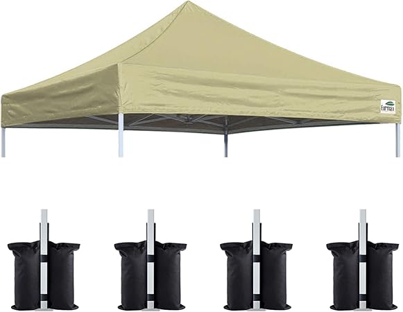 Amazon Com Eurmax New 10x10 Pop Up Canopy Replacement Canopy Tent Top Cover Instant Ez Canopy Top Cover Only Choose 30 Colors Bonus 4pc Pack Canopy Weight Bag Beige Garden Outdoor