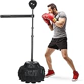 Solid Refle Bag Boxing Speed Trainer Punching Bag Spinning Bar, Training Boxing Ball with Reflex Bar Free Standing, 45-80in Adjustable Height