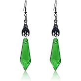 KaFu Gothic Bat Earrings for Women Unique Red Black Crystal Gems Bat Earrings Punk Rock Style Dark Bat Animal Dangle Drop Earrings Halloween Costumes Jewelry