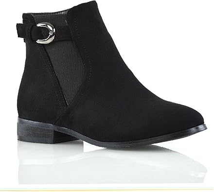 ladies black suede ankle boots