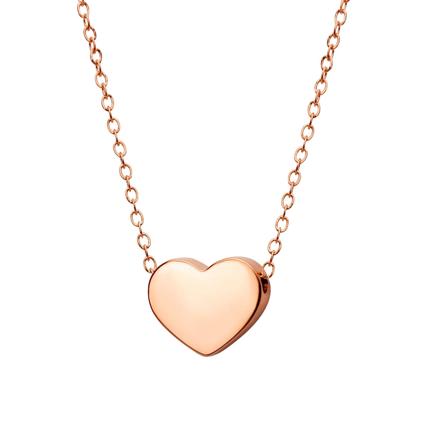 555Jewelry Womens Stainless Steel Love Cute Heart Shape Dainty Pendant Necklace, Metal, No Gemstone
