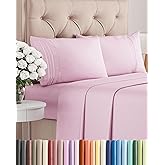 Full Size 4 Piece Sheet Set - Comfy Breathable & Cooling Bed Sheets Set - Hotel Luxury Bedding for Women, Men, Kids, Teens, Boys & Girls - Deep Pockets, Soft and Wrinkle Free - Oeko-Tex - Light Pink