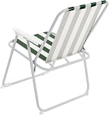 Harbour Housewares Folding Beach Deck Chairs Green Stripe Pack of 2 view 2