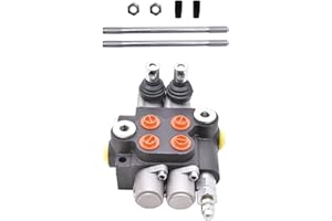 TINVHY 2 Spool Hydraulic Control Valve Double Acting Control Monoblock Valve w/Joystick for Tractor Loader, 13 GPM 3600 PSI SAE Ports