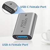 Duttek USB A Female to USB C Female Adapter 3.1 Gen2 10Gbps 2Pack view 4