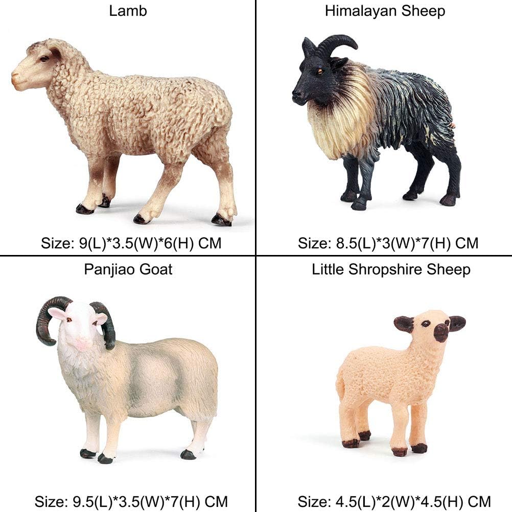JOKFEICE Animal Figures 12 pcs Realistic Plastic Sheep Figurines Set Includes Shropshire Sheep - Image 5