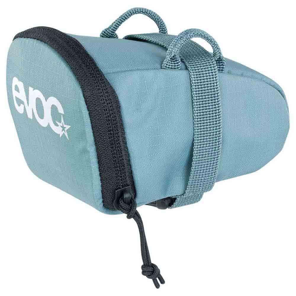 EVOC SEAT Bag Saddle Bag for Compact Storage Under The seat (0.3l Capacity, Extremely Light, Quick Assembly Thanks to Buckles, Reflective Logo, Size S), Steel Grey