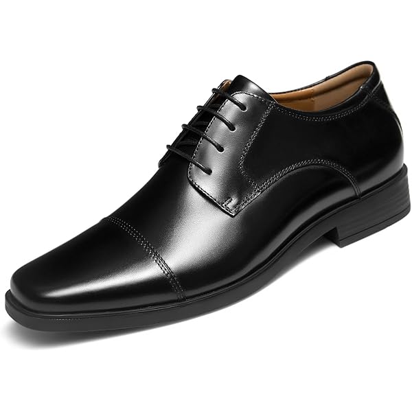 Amazon.com | Dockorio Mens Leather Formal Oxford Lace up Dress Shoes Brown  | Oxfords