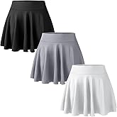 Didaey 3 Pack Women Pleated Tennis Skirts with Pockets Shorts High Waisted Mini Skater Skirts for Workout Running