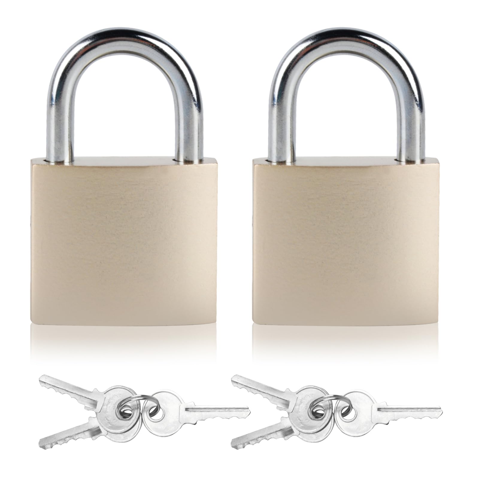 2 Pcs Keyed Alike Padlocks with Keys, 38mm Heavy Duty Padlock with Key, Small Suitcase Padlocks, Pad Lock with Key Outdoor Weatherproof Waterproof Padlock Locks for Garage Luggage Gym Locker Padlock