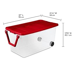 Sterilite 2 Pack Wheeled Storage Box, Large Clear
